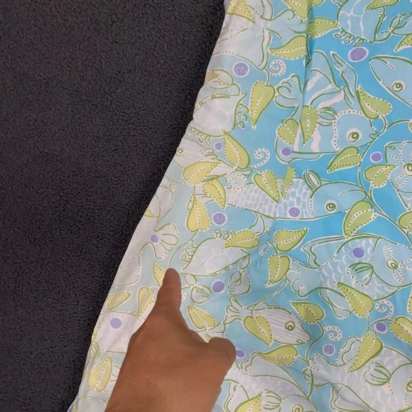 Vintage Lilly Pulitzer Dress size 14 Fish Print Tropical Summer Sleeveless Blue - Picture 3 of 15